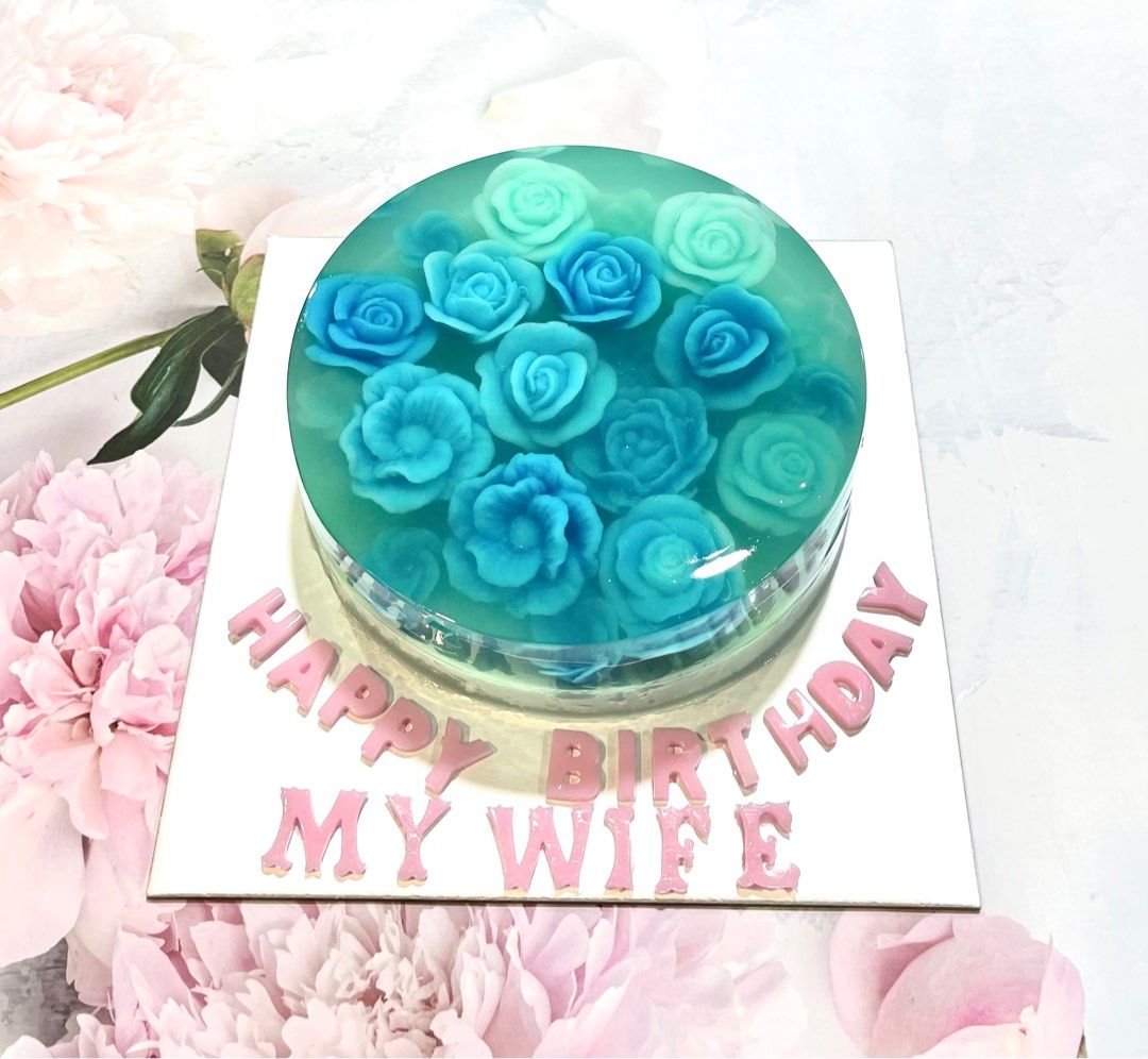 Rose Jelly Cake Rose Agar Agar Fruit Cake, Food & Drinks, Homemade