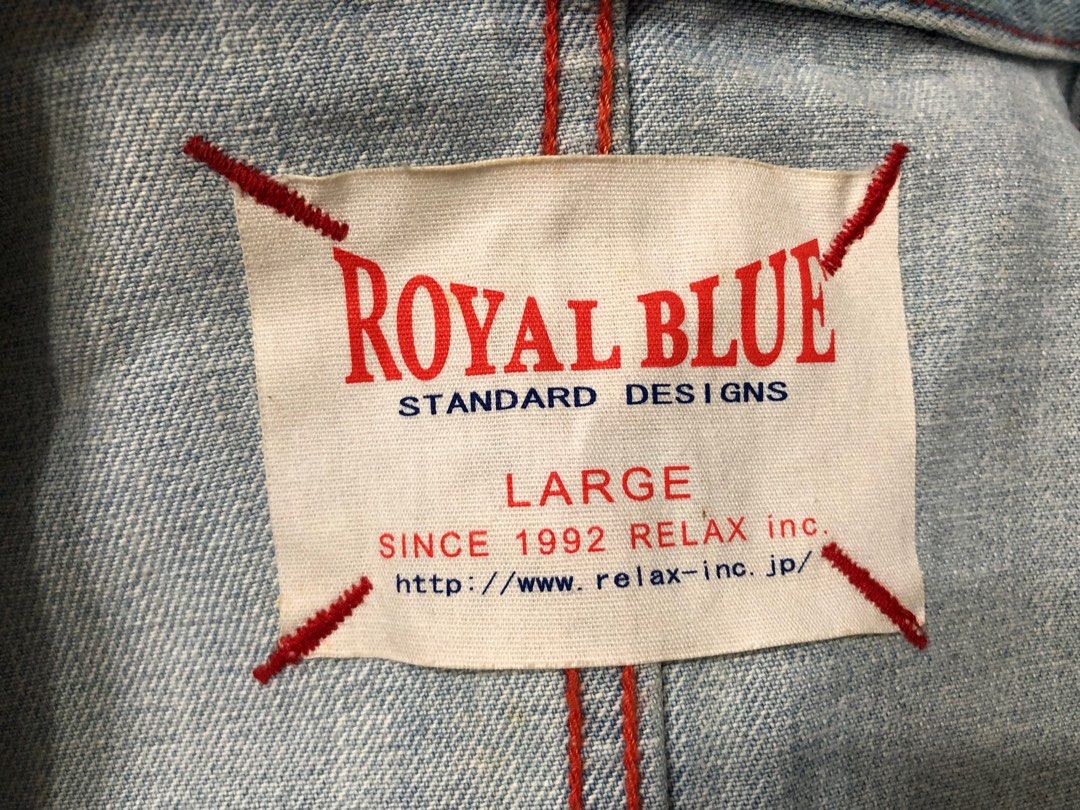 Royal blue standard design 日本品牌刷白小破壞牛仔上衣, 他的時尚  