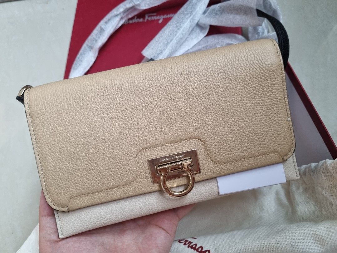 Salvatore Ferragamo Gancini Wallet on chain Luxury Bags