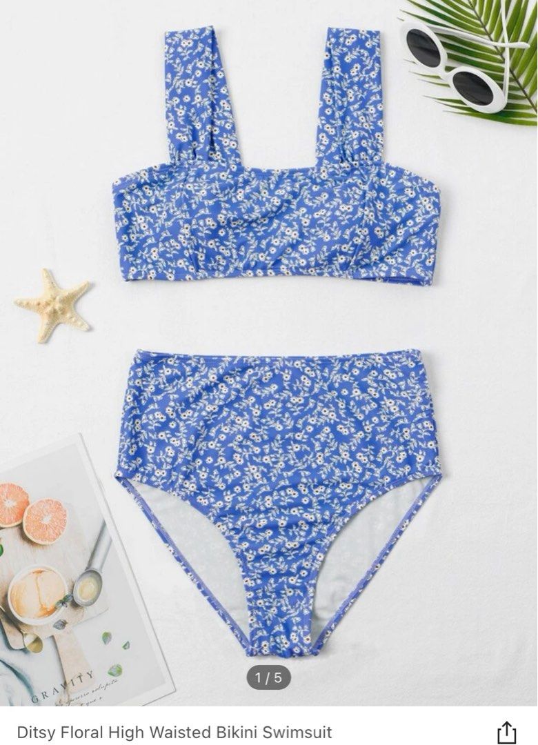 Shein Ditsy Floral high waisted bikini (Category: Bikinis & Swimsuits) located in Marikina City. Submitted by chummybub (Listing ID 1220854490, Image 1). Description: Bought from Shein app 100% original and brand new Original price: 475 RFS - wrong size #hellosun.