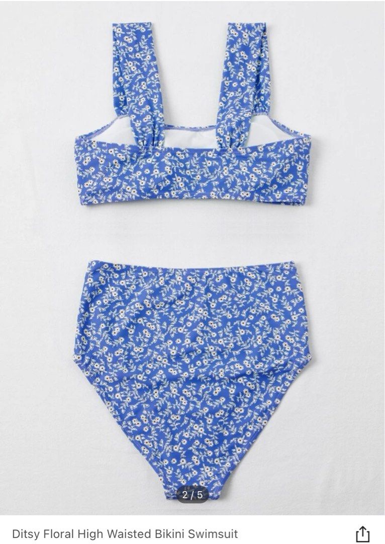 Shein Ditsy Floral high waisted bikini (Category: Bikinis & Swimsuits) located in Marikina City. Submitted by chummybub (Listing ID 1220854490, Image 2). Description: Bought from Shein app 100% original and brand new Original price: 475 RFS - wrong size #hellosun.