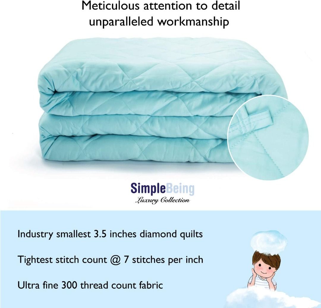 Simple Being Weighted Blanket Patented 9 Layer Design Sky Blue 60x80 12lbs