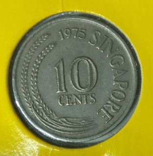 Singapore 10 cents 1975 coin  key date
