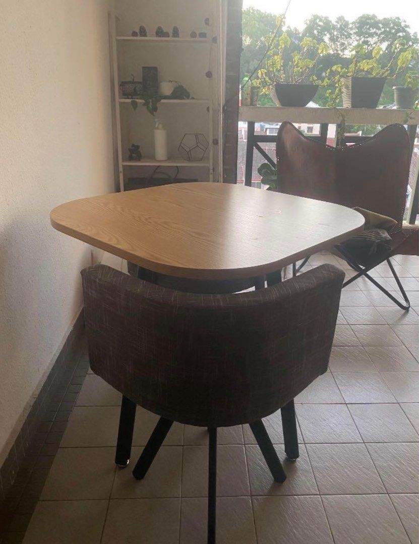 Small Dining Table + 2 Chairs, Furniture & Home Living, Furniture