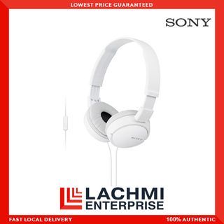 Sony MDR-ZX110AP On-Ear Headphones with Microphone (White)