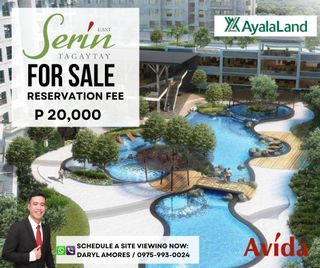 Studio Condo for Sale in Serin East Tagaytay by Ayala Land