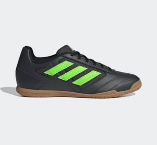Adidas Super Sala 2 IC Indoor Futsal Boots | Street Soccer | Size: UK11, US11.5, EU46 | Hard Court Football | Black, Grey, Solar Green | Sports Shoes | Exercise