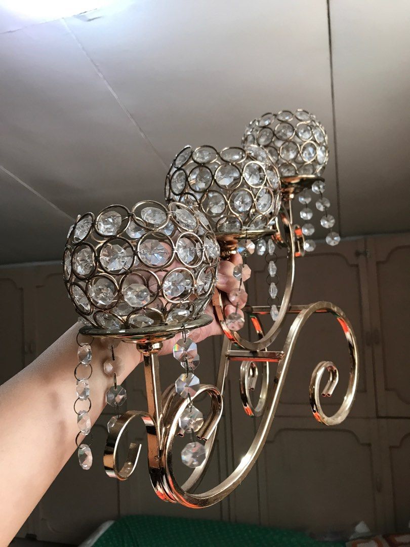 Table chandelier candle holder, Furniture & Home Living, Home Decor