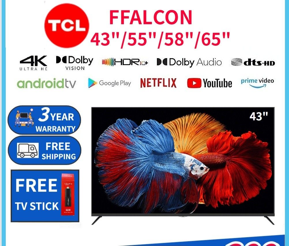 TCL FFALCON 43" 55" 58" 65" inch Smart TV, TV & Home Appliances, TV & Entertainment, TV on Carousell