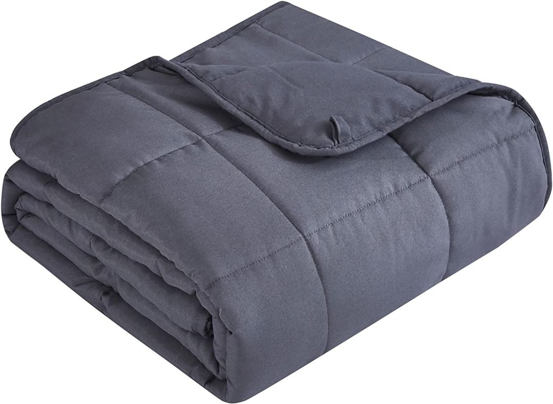 TOPCEE Weighted Blanket 15lbs 48 x72 Twin Size Cooling Breathable Heavy Blanket Microfiber Material with Glass Beads Big Blanket for Adult All Season Summer Fall Winter Soft Thick Comfort Blanket Furn...