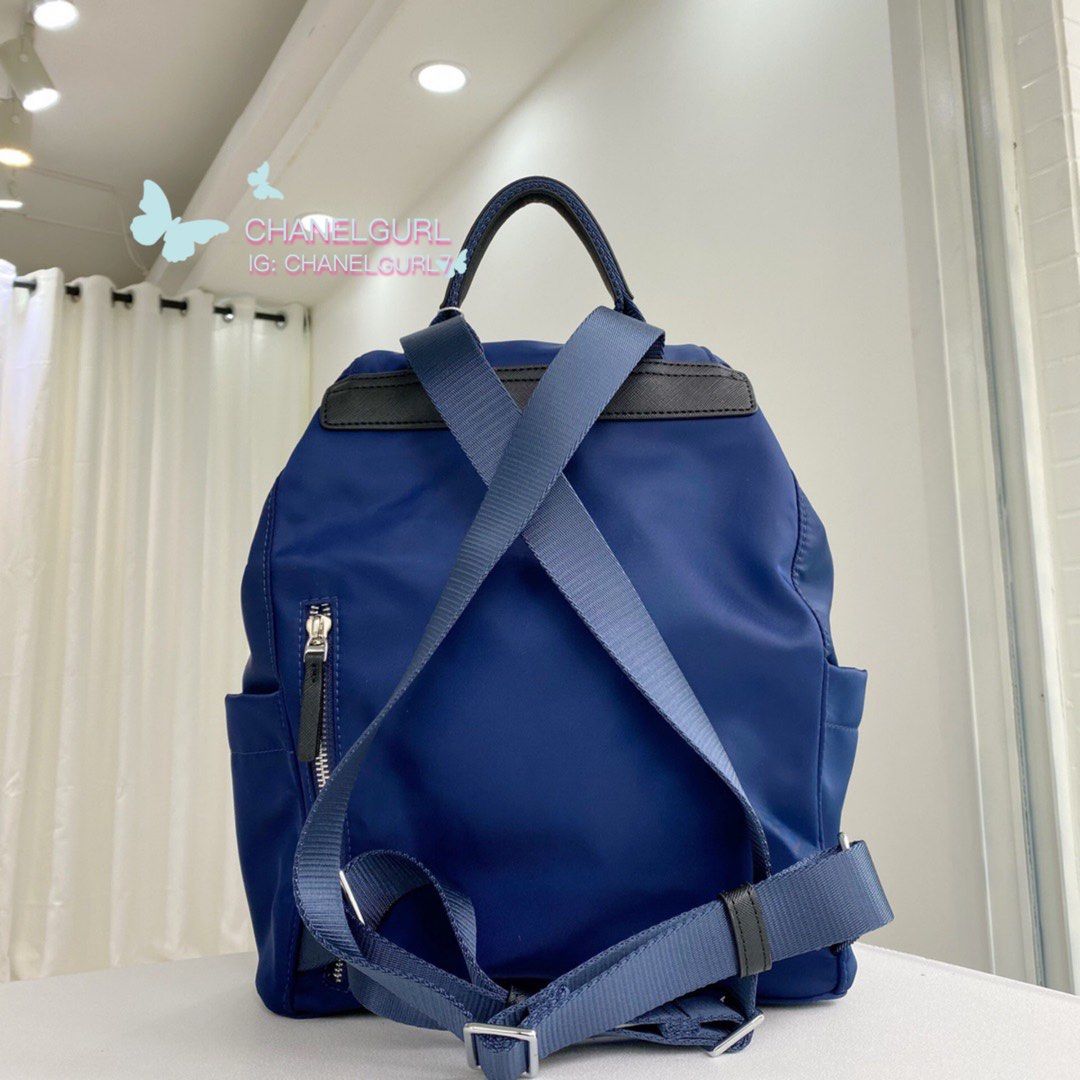 Tory Burch Virginia Backpack Nylon Blue, Women's Fashion, Bags & Wallets,  Backpacks on Carousell