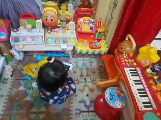 Toys and crib