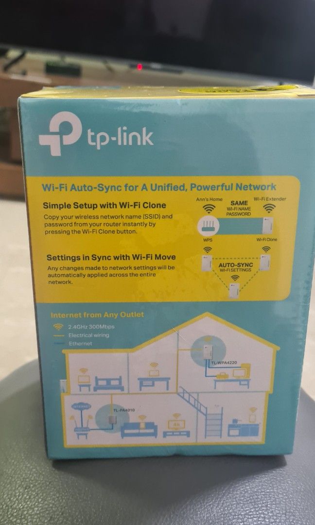 TPLink Wifi AV600 powerline Extender, Computers & Tech, Parts