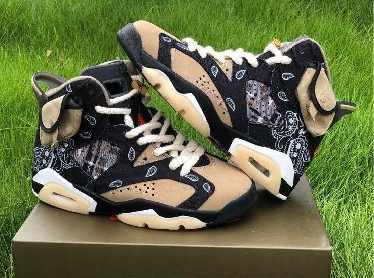 Travis Scott X Air Jordan 6 'paisley Print' Black, 男裝, 鞋, 波鞋