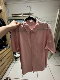 Uniqlo pink striped shirt