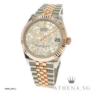 UNWORN!! ROLEX EVEROSE ROLESOR OYSTER PERPETUAL DATEJUST 31 “AN” SERIES “SILVER FLORAL MOTIF WITH DIAMOND DIAL” WITH BOX & CERT DATED 03/2023 (STILL UNDER AGENT WARRANTY) 278271  JGWRL_2674