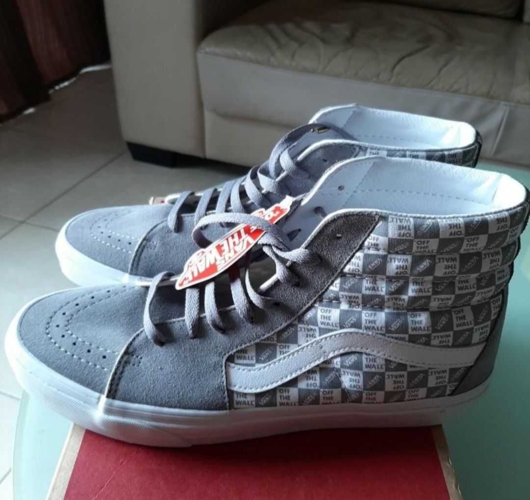 Mens high top checkered vans 2025