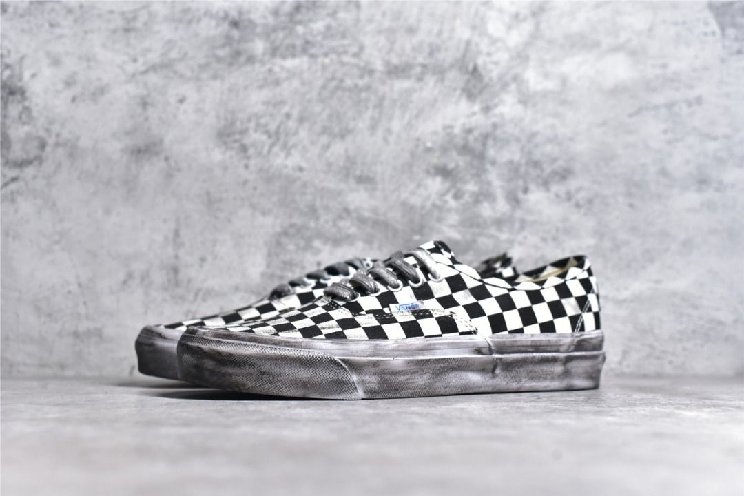 Checker black discount and white vans