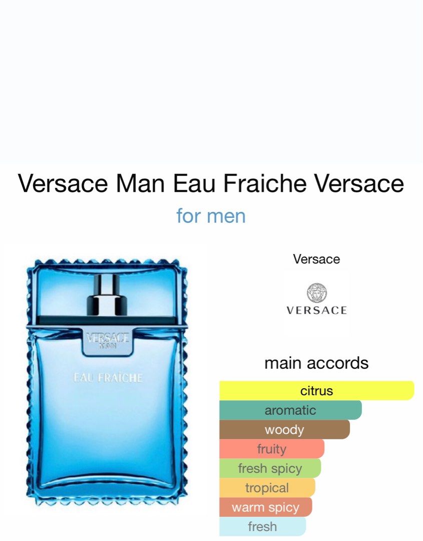 VERSACE EAU FRAICHE 100ml, Beauty & Personal Care, Fragrance ...