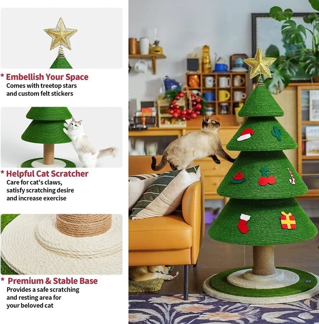 Cat scratching post christmas tree 2025