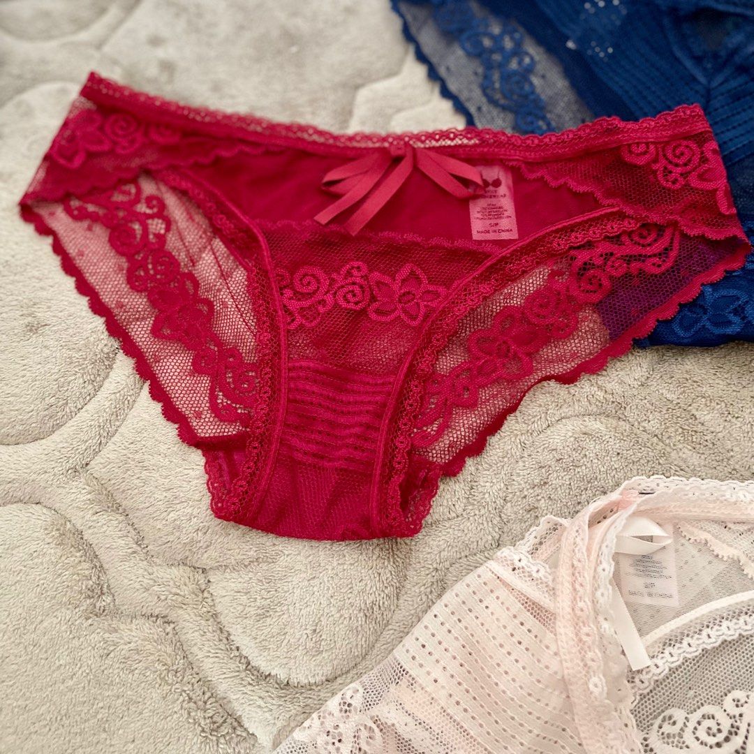 Pantalon Victoria's Secret LUXE Lingerie – Blanc Motif Floral – Itsy – Taille M – Neuf