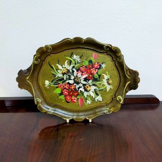 Vintage Handpainted Wooden Tray