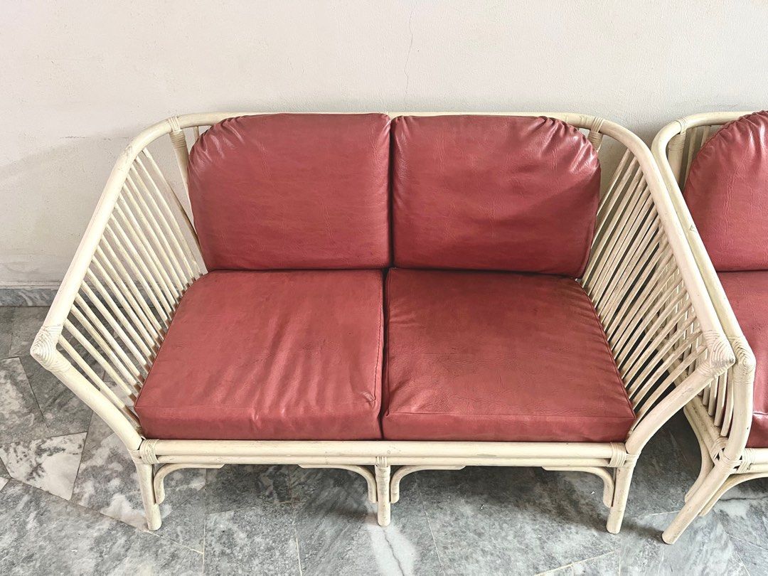 Vintage Rattan Sofa Set, Furniture & Home Living, Furniture, Sofas on