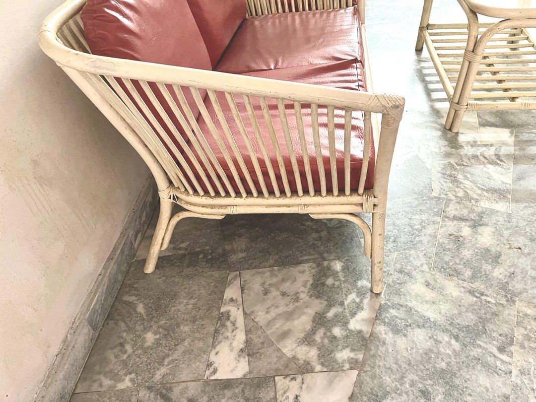 Vintage Rattan Sofa Set, Furniture & Home Living, Furniture, Sofas on