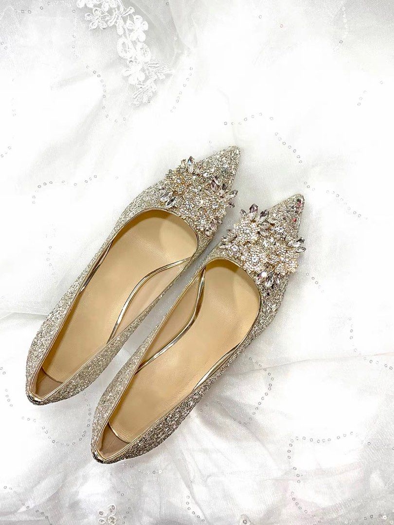 Champagne flat on sale wedding shoes