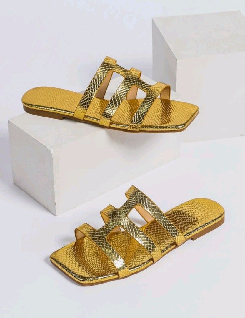 Women Metallic Sandals Glamorous Summer Flat Sandals Women s