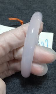 183 淡粉透 瑪瑙 水晶 玉髓 手鐲 內徑 5.8cm