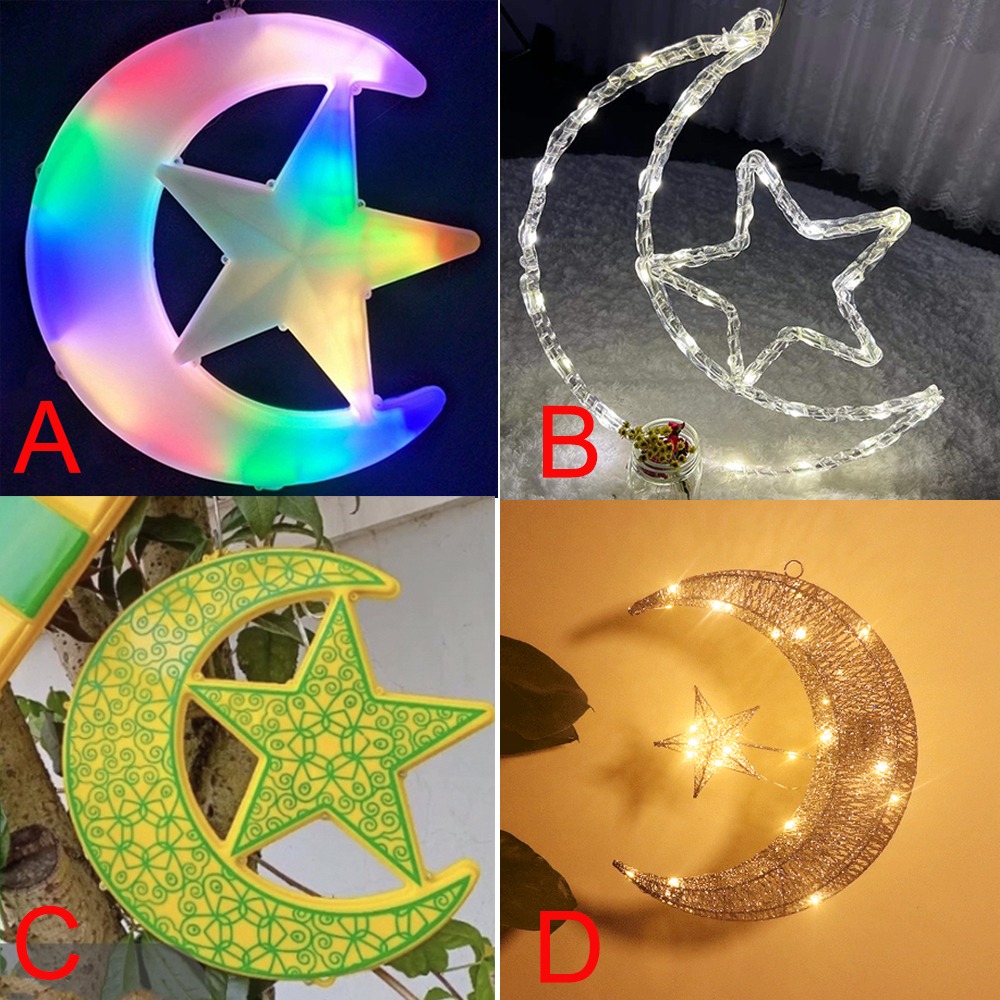 2024 Hari Raya Decorations Moon Star LED Decoration for Ramadan