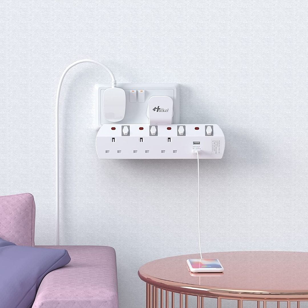 [3014] Hulker MODEL:P32U-UK Extension Plug 3 Way with 2 USB (IN STOCK ...