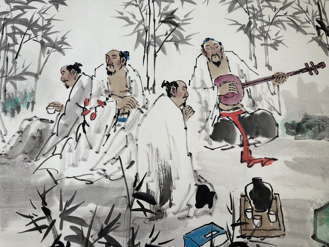 竹林七賢王藝千四尺整張畫作, 興趣及遊戲, 收藏品及紀念品, 古董收藏