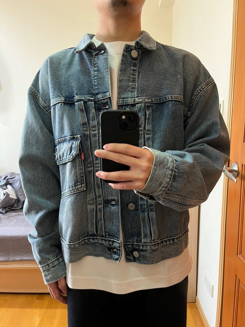 二手) BEAMS x LEVI'S / Super Wide Trucker 牛仔夾克外套TYPE-1 S號