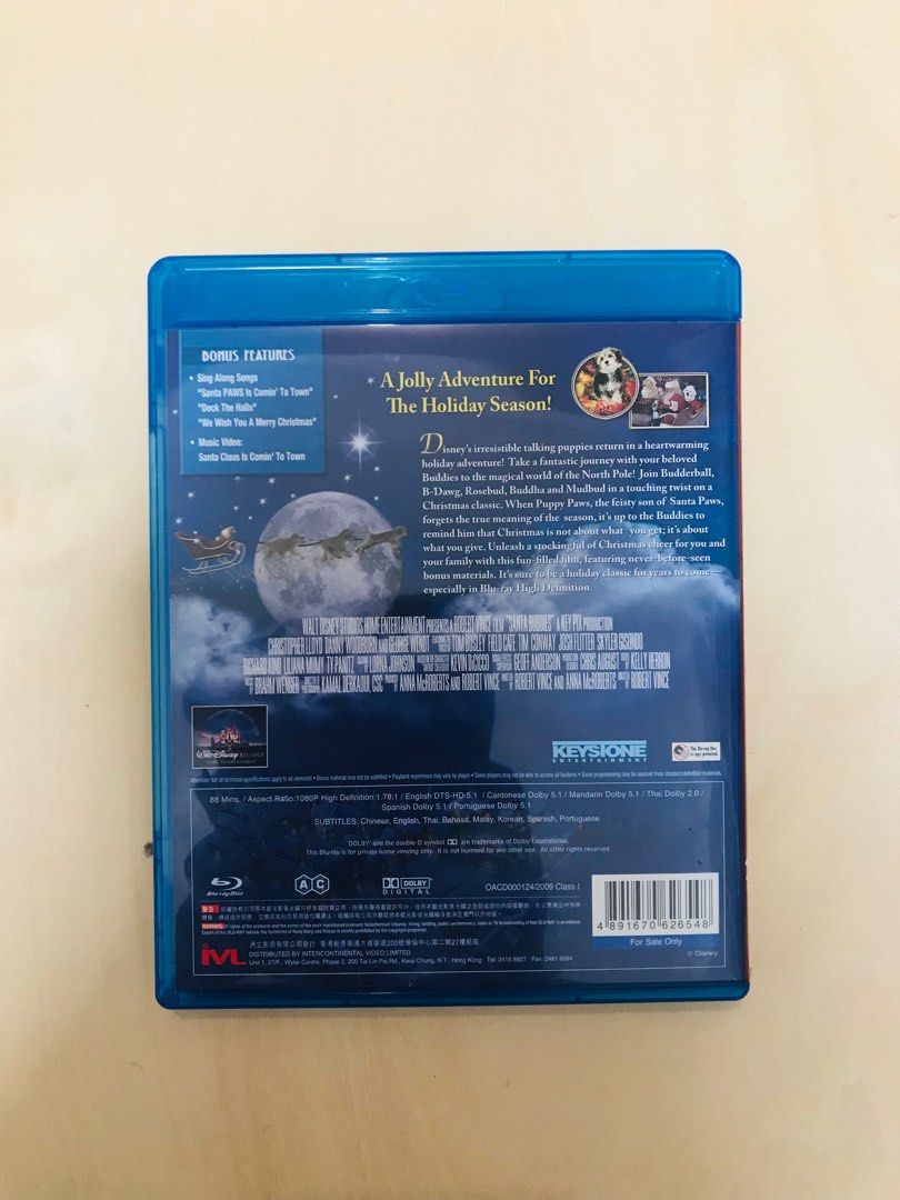 實貝狗開心救聖誕粵語配音中文字幕Blu ray SANTA BUDDIES THE LEGEND OF SANTA PAWS Blu-ray ,  興趣及遊戲, 音樂、樂器& 配件, 音樂與媒體- CD
