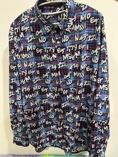 韓國塗雅風滿版字格子恤衫 shirts