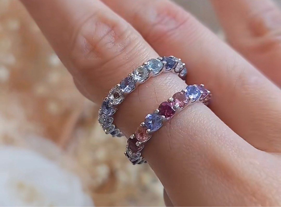 Gemstone eternity bands outlet
