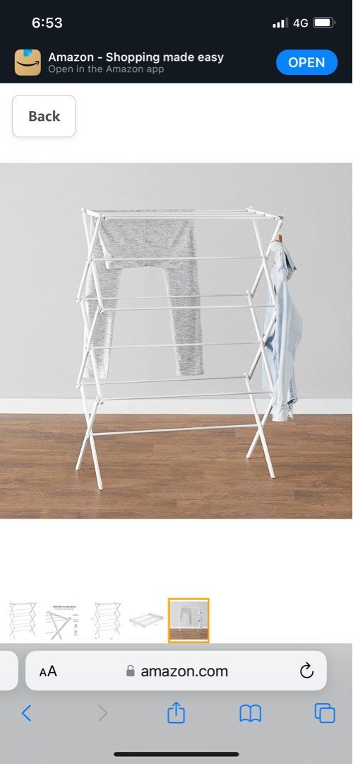 Wooden Laundry Drying Rack Foldable Clothes Dryer Stand 14.5D X