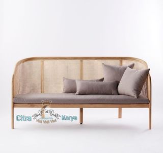 Bangku sofa kursi rotan jati