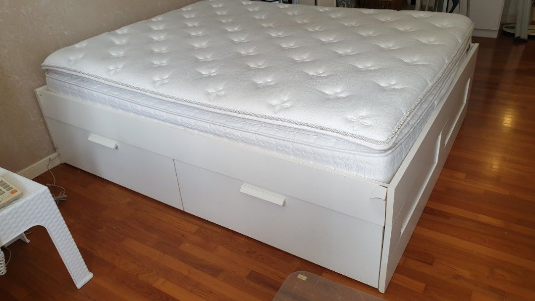 Bed frame queen ikea able to fit non ikea mattress, Furniture & Home