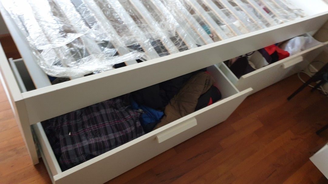 Bed frame queen ikea able to fit non ikea mattress, Furniture & Home