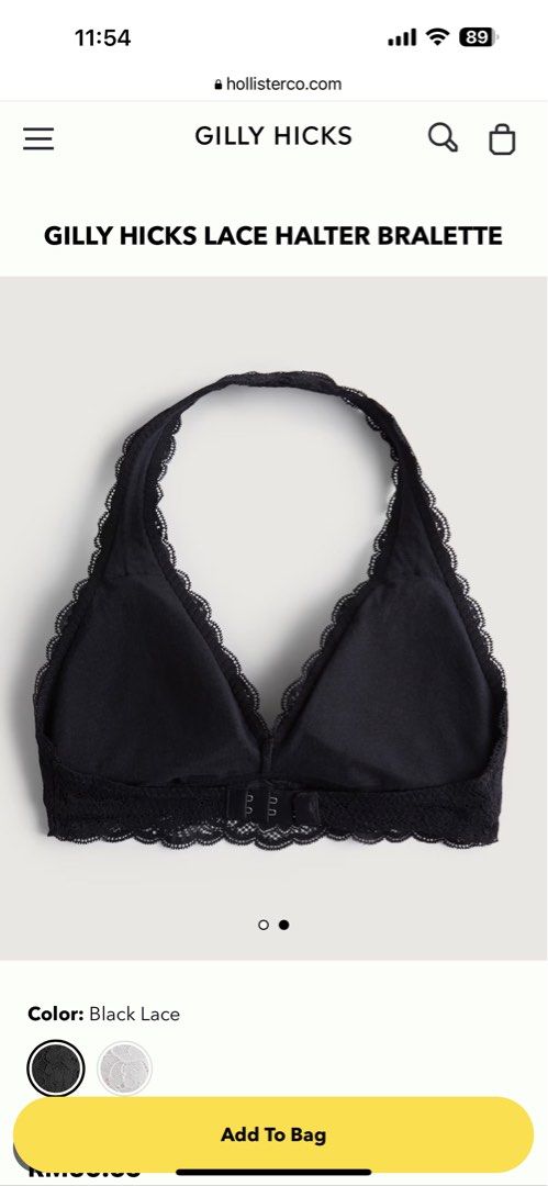 BLACK HOLLISTER GILLY HICKS LACE HALTER BRALETTE, Women's Fashion, New  Undergarments & Loungewear on Carousell