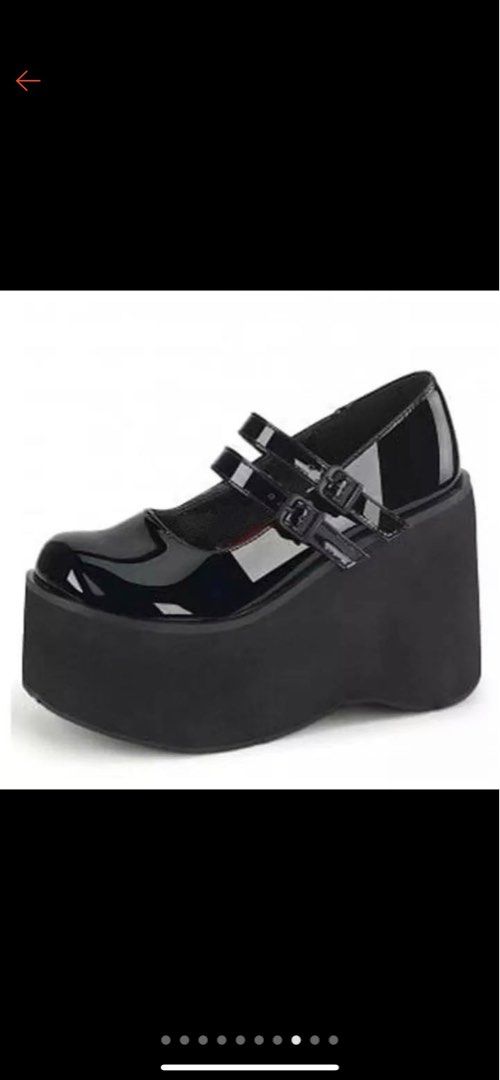 Black mary jane shoes wedge on Carousell