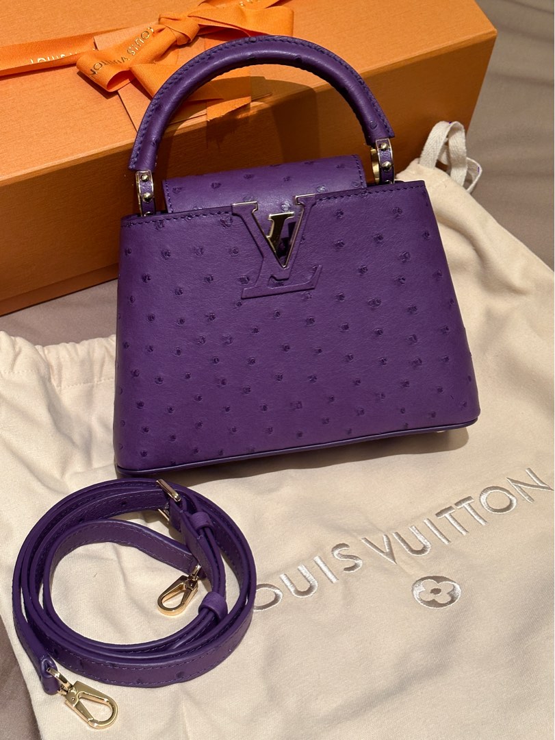 Louis Vuitton Mini Capucine in Ostrich Purple in 2023