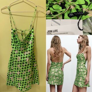 BNWT ZARA PRINTED CRISS CROSS BACK DRESS