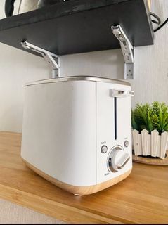 Bread Toaster 2 Slice White/wood