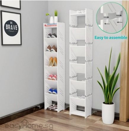 Easyhouse 8 Tier Metal Shoe Rack, Narrow Tall Shelf Organizer for, Bedroom.