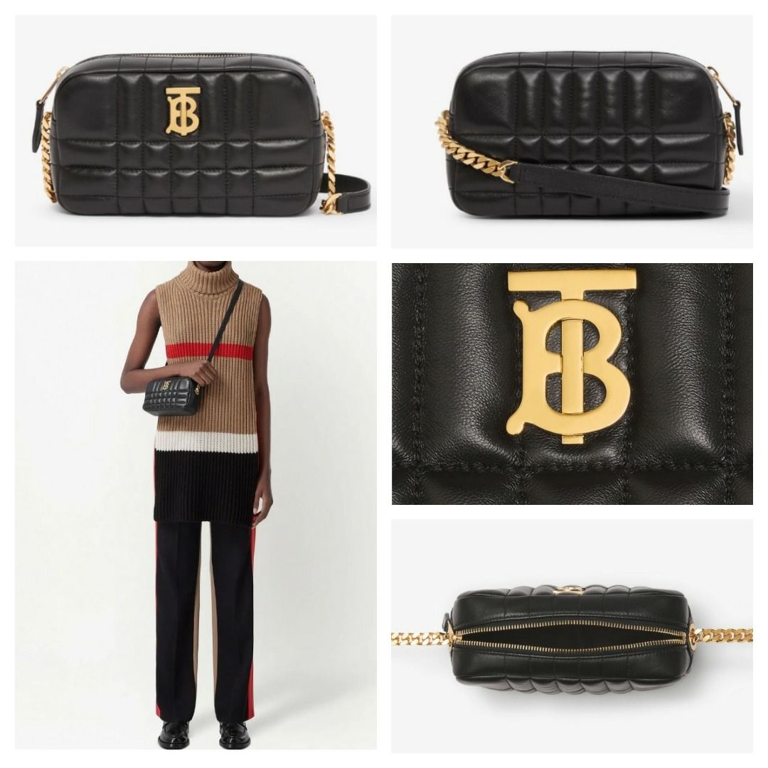 Burberry Small Lola Check Quilted Leather Camera Bag