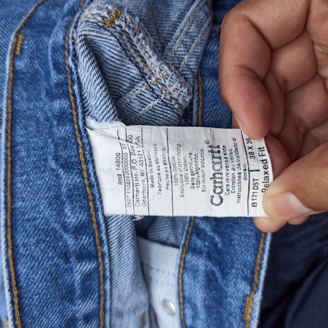 carhartt carpenter b171 dst relaxed fit vintage jeans size 38 made in mexico Fesyen Pria Pakaian Bawahan di Carousell